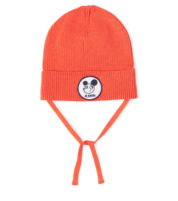  Mini Rodini Mini Rodini Gorro De Algodón Y Lana Con Aplique 