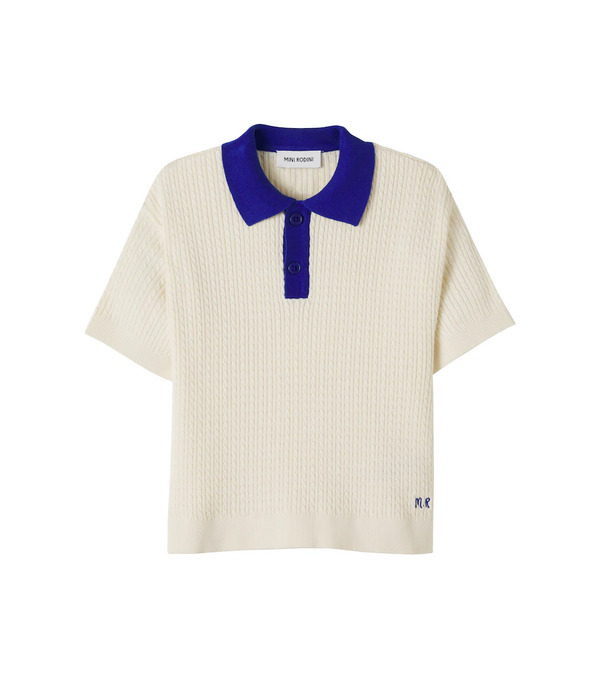  Mini Rodini Mini Rodini Polo Trenzado De Algodón 