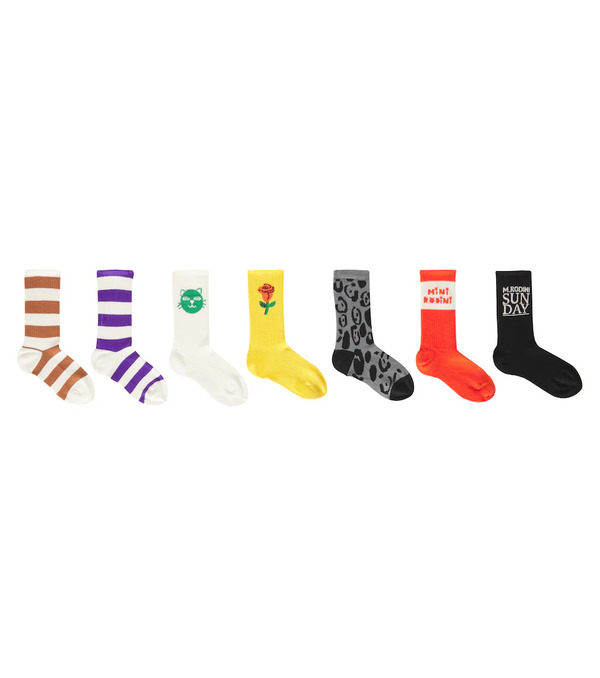  Mini Rodini Mini Rodini Set De 7 Calcetines En Mezcla De Algodón 