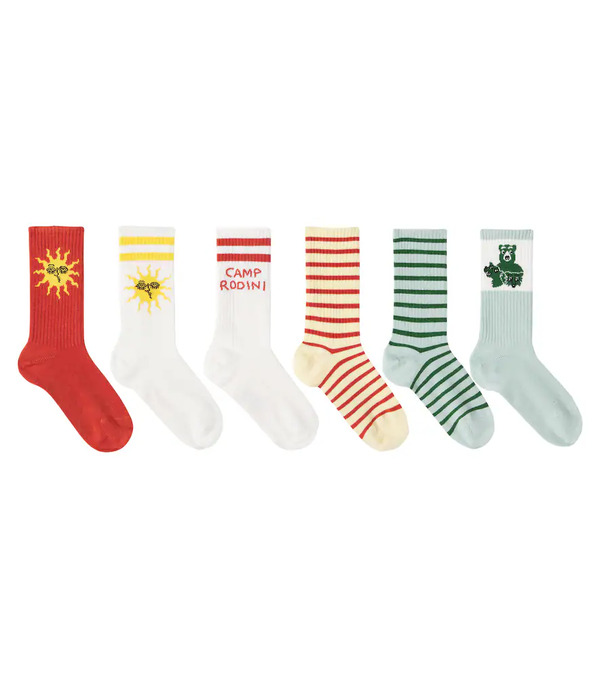  Mini Rodini Mini Rodini Set De 6 Pares De Calcetines Estampados 