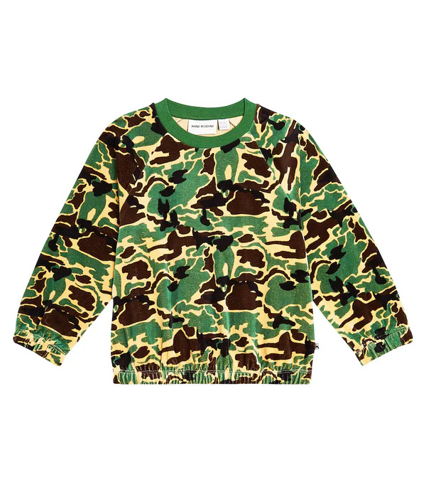  Mini Rodini Mini Rodini Sudadera De Terciopelo Con Camuflaje 