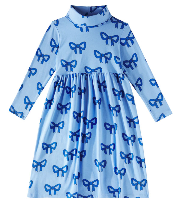  Mini Rodini Mini Rodini Vestido De Cuello Alto En Mezcla De Algodón 