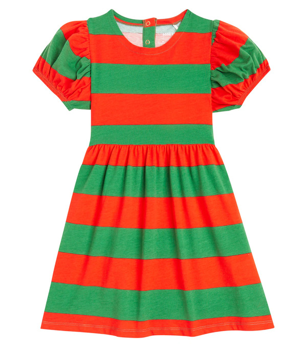  Mini Rodini Mini Rodini Vestido De Jersey De Algodón A Rayas 