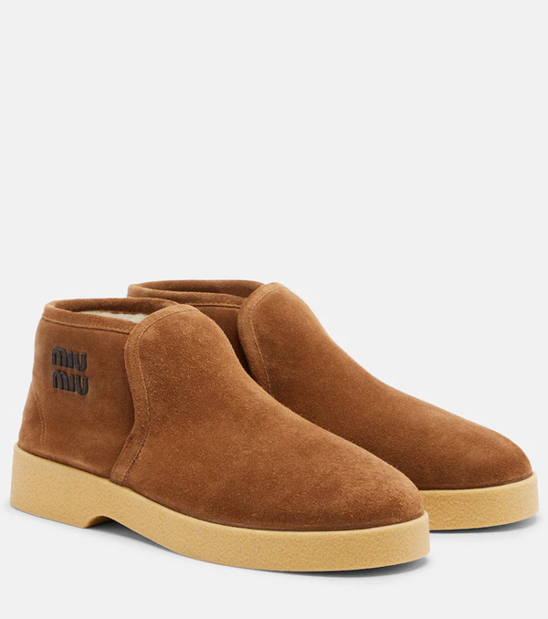  Miu Miu Miu Miu Botas De Ante Con Forro De Borrego 