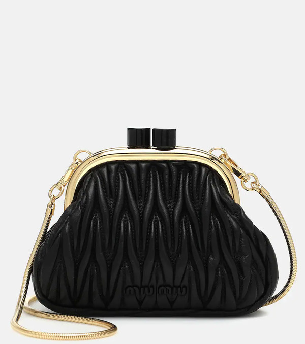  Miu Miu Miu Miu Clutch Miu Belle Mini De Piel Matelassé 