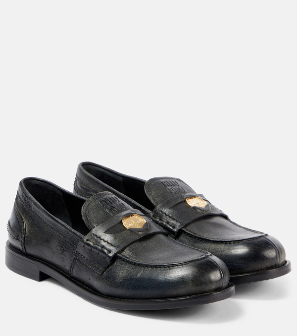  Miu Miu Miu Miu Mocasines De Piel 