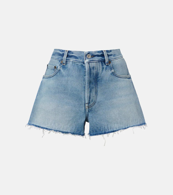  Miu Miu Miu Miu Shorts De Denim Con Flecos 