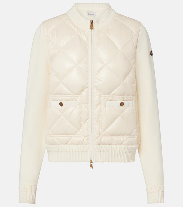  Moncler Moncler Cárdigan De Algodón Con Paneles De Plumas 