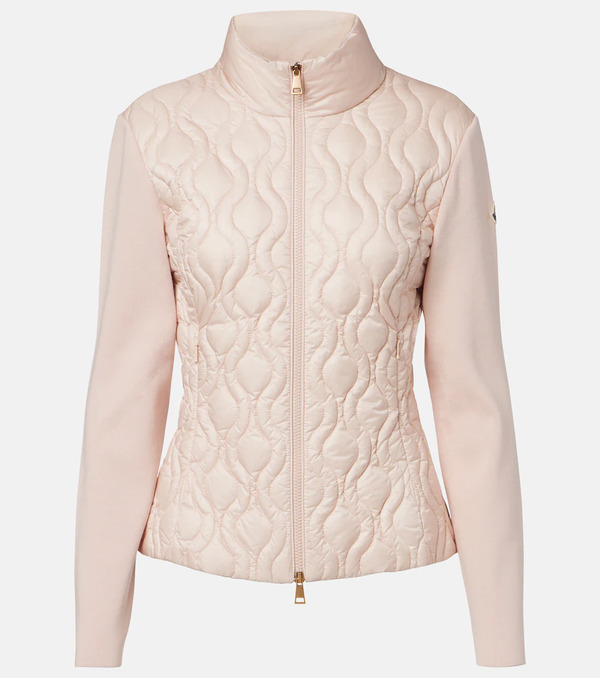  Moncler Moncler Cárdigan De Algodón Con Paneles De Plumas 