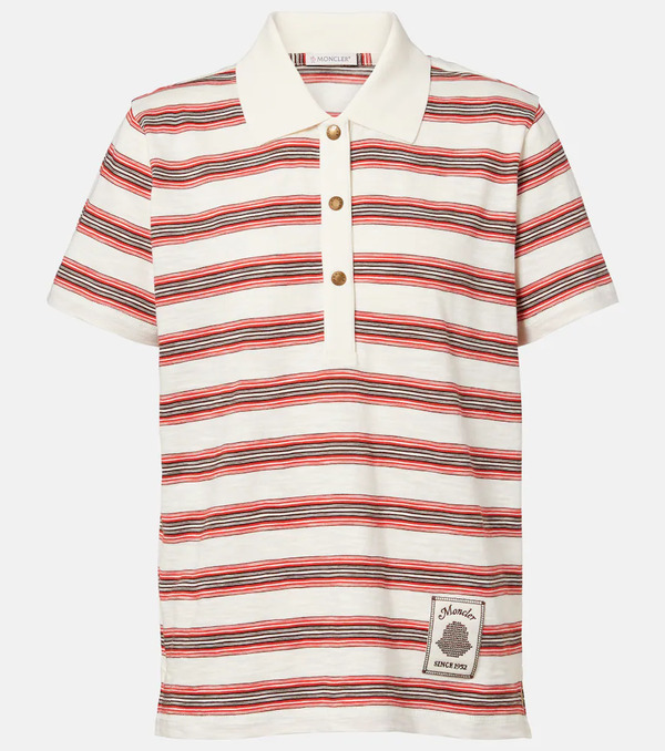  Moncler Moncler Polo De Algodón A Rayas 