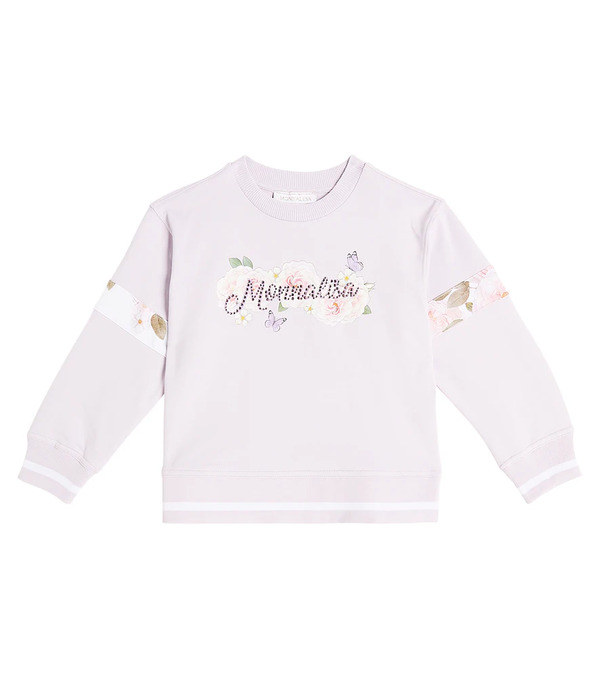  Monnalisa Monnalisa Sudadera De Algodón Floral Con Logo 