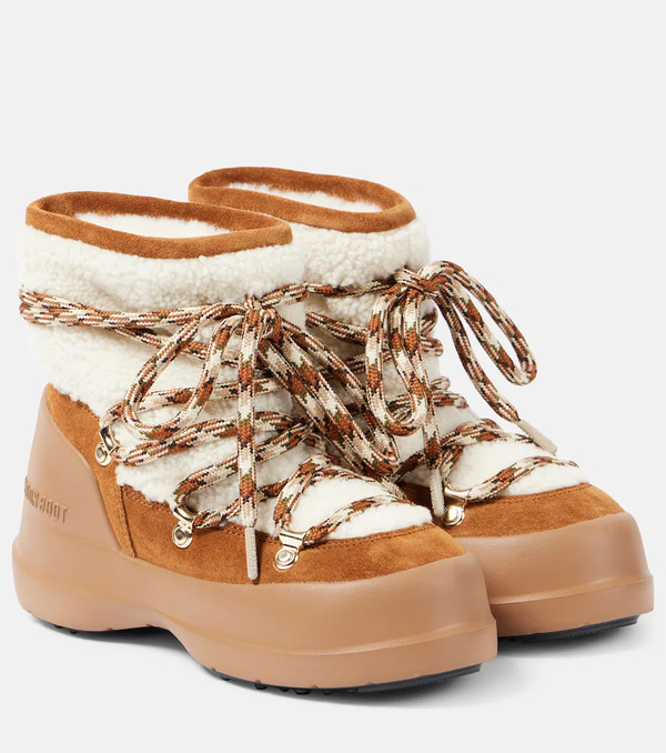  Moon Boot Moon Boot Botas De Nieve Luna Low De Shearling Y Ante 