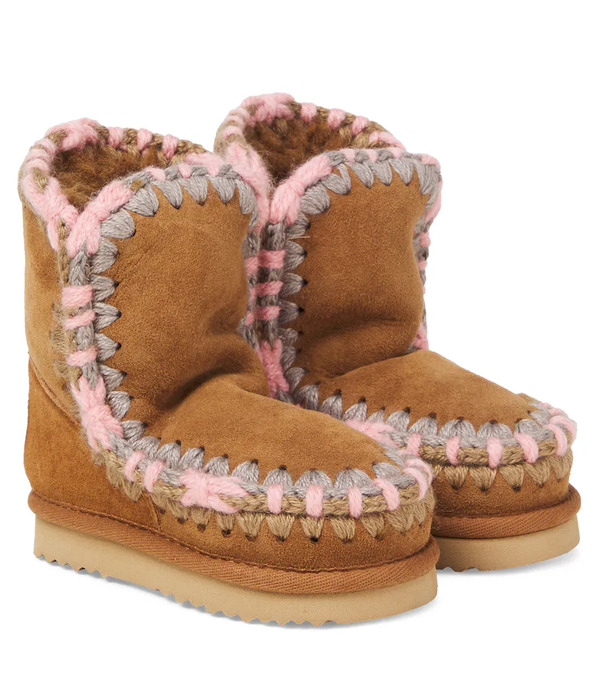  Mou Kids Mou Kids Botas De Ante Con Borrego Bordadas 