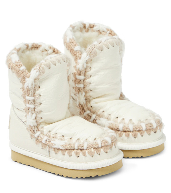  Mou Kids Mou Kids Botas De Piel Con Croché 