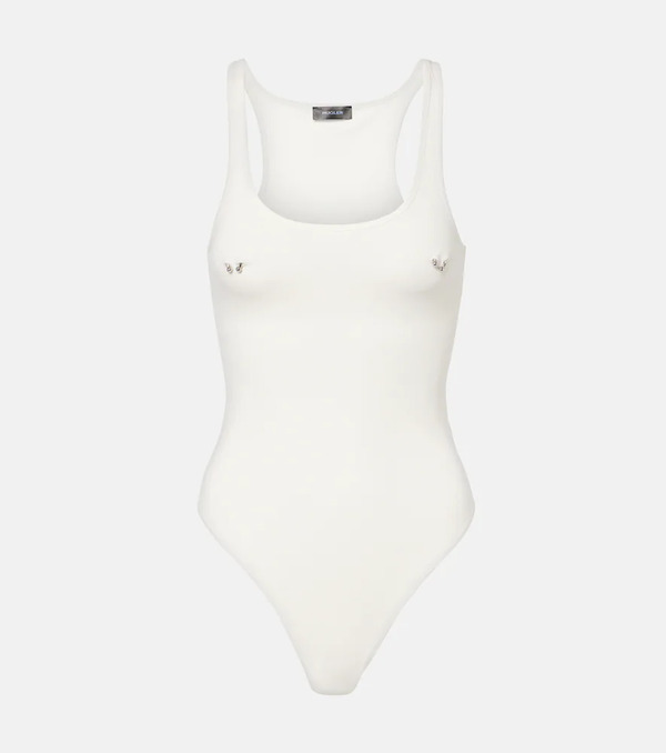  Mugler Mugler Body De Algodón Adornado 