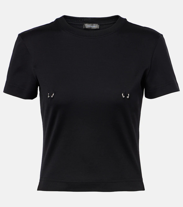  Mugler Mugler Top De Algodón Fruncido 