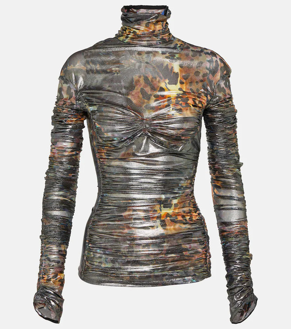  Mugler Mugler Top Estampado Fruncido 