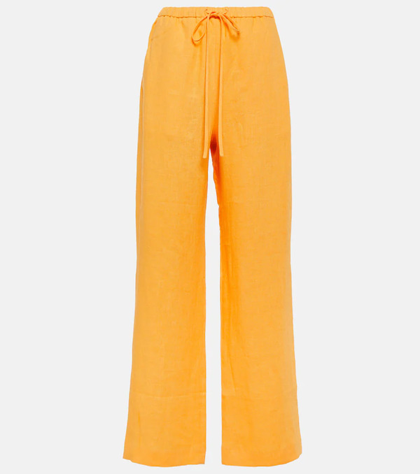  Nanushka Nanushka Pantalones Rectos De Lino 