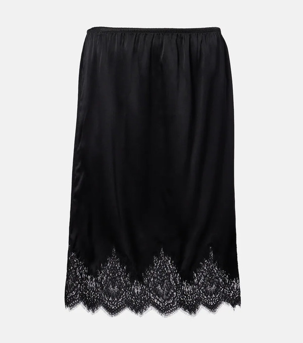  Nili Lotan Nili Lotan Falda Midi Thea De Seda Con Encaje 