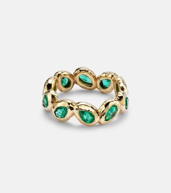  Octavia Elizabeth Octavia Elizabeth Anillo Nesting Gem De Oro De 18 ct Con Esmeraldas 