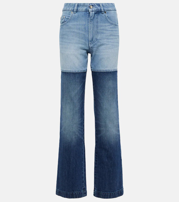  Peter Do Peter Do Jeans Rectos De Tiro Alto Con Patchwork 
