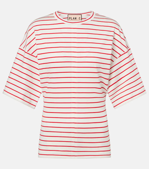  Plan C Plan C Camiseta De Jersey De Algodón A Rayas 