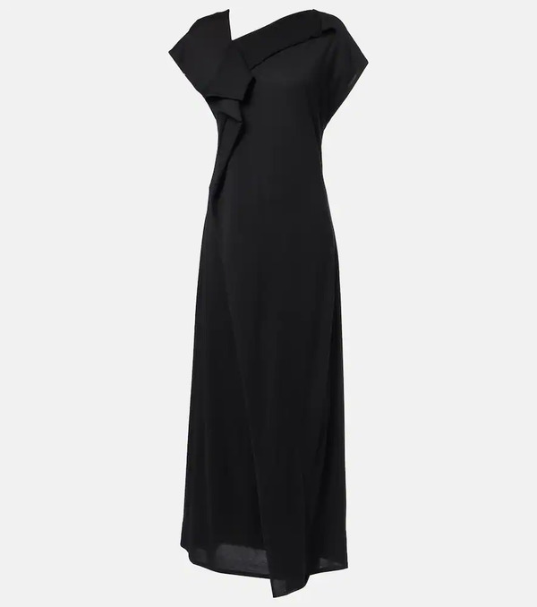  Plan C Plan C Vestido Midi Drapeado Asimétrico 