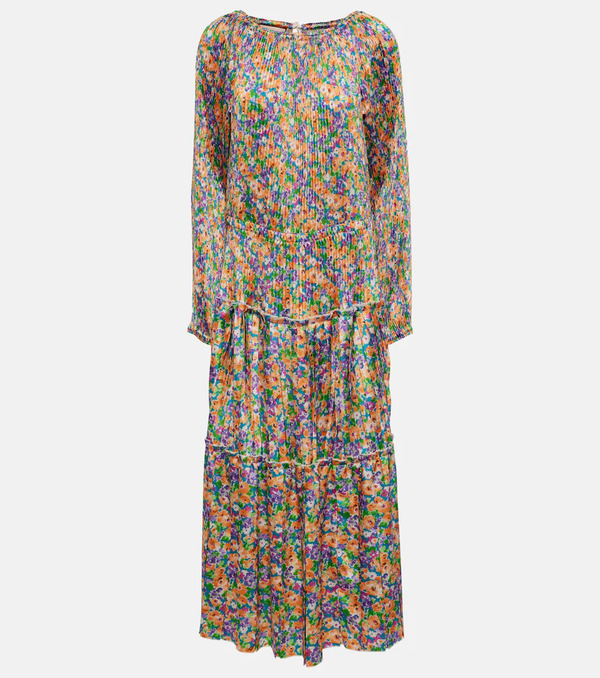  Plan C Plan C Vestido Midi Floral Plisado 
