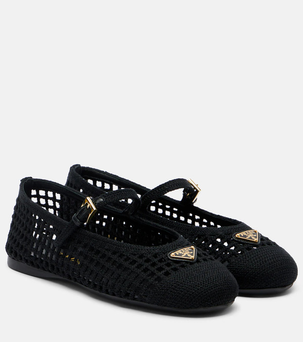  Prada Prada Bailarinas Mary Jane De Croché 