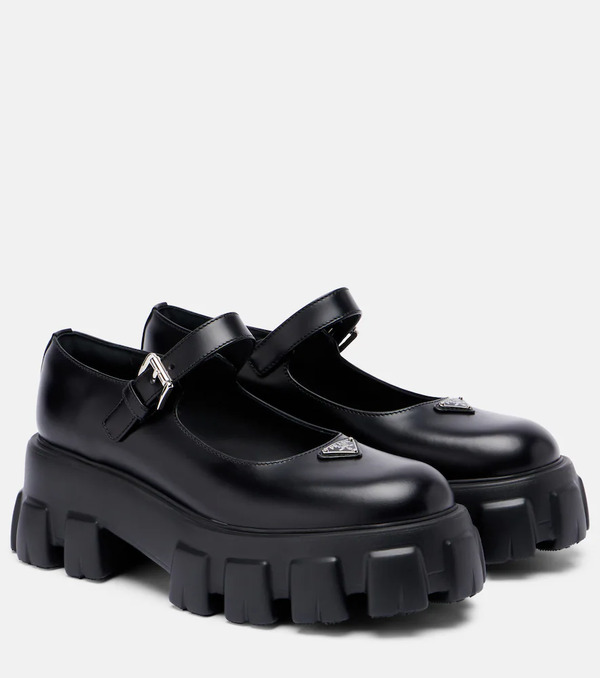  Prada Prada Bailarinas Mary Jane Monolith De Piel 