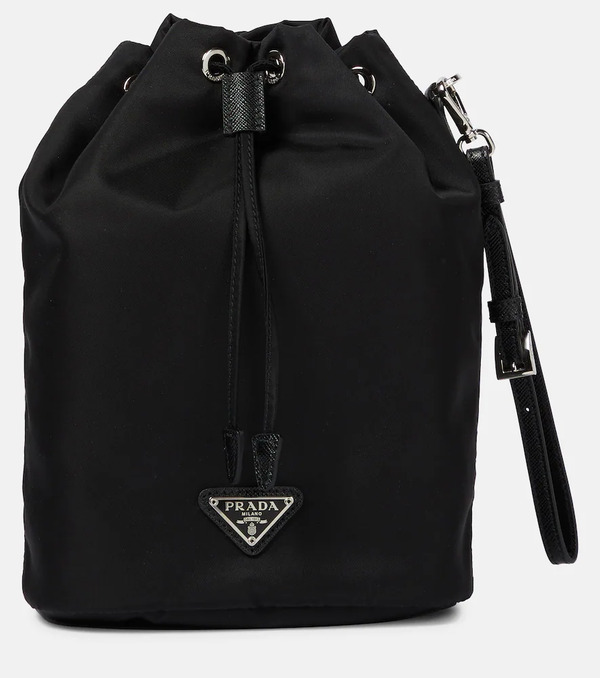  Prada Prada Bolso Saco De Re-nylon Con Piel 