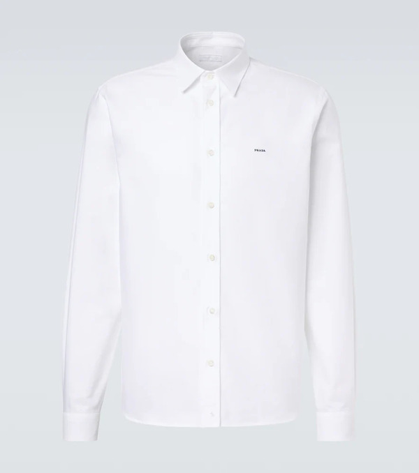  Prada Prada Camisa De Popelín De Algodón 