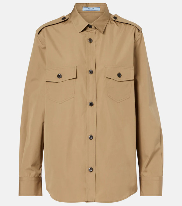  Prada Prada Camisa De Popelín De Algodón 