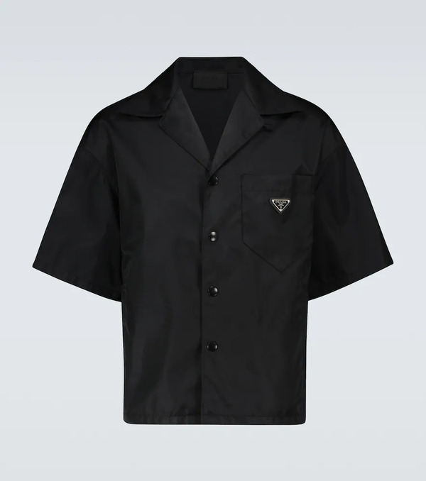  Prada Prada Camisa De Re-nylon Con Logo 