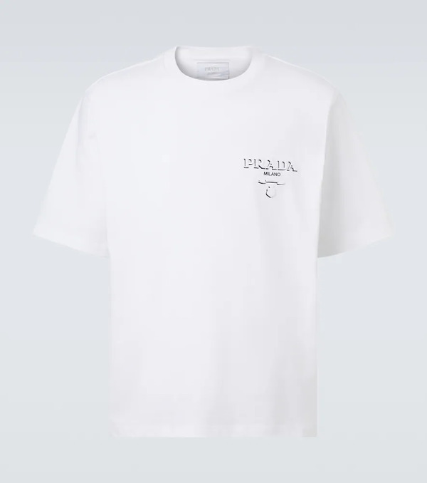  Prada Prada Camiseta De Jersey De Algodón Oversized 