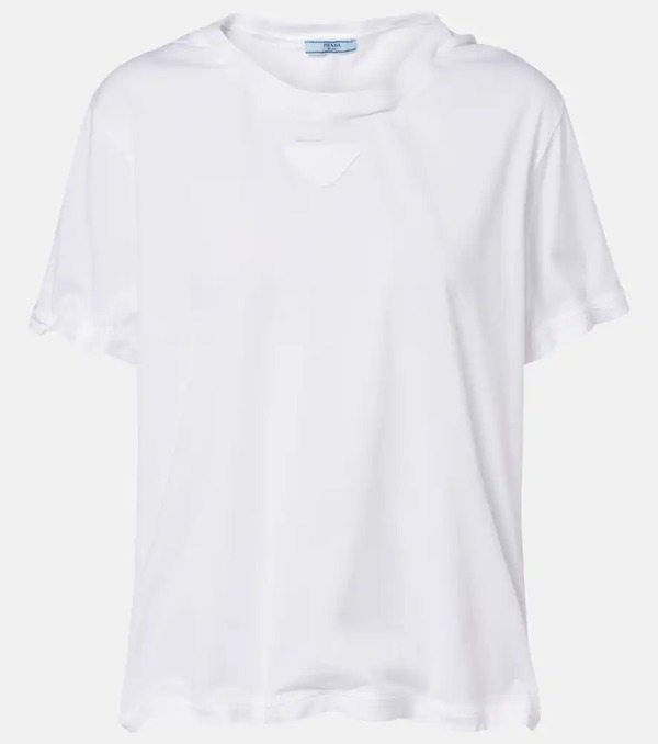  Prada Prada Camiseta De Jersey De Algodón 
