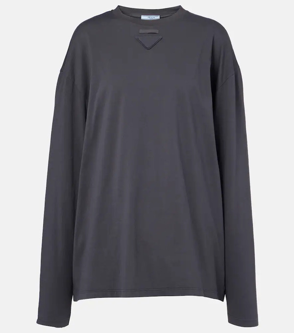  Prada Prada Camiseta Oversized De Algodón Con Logo 