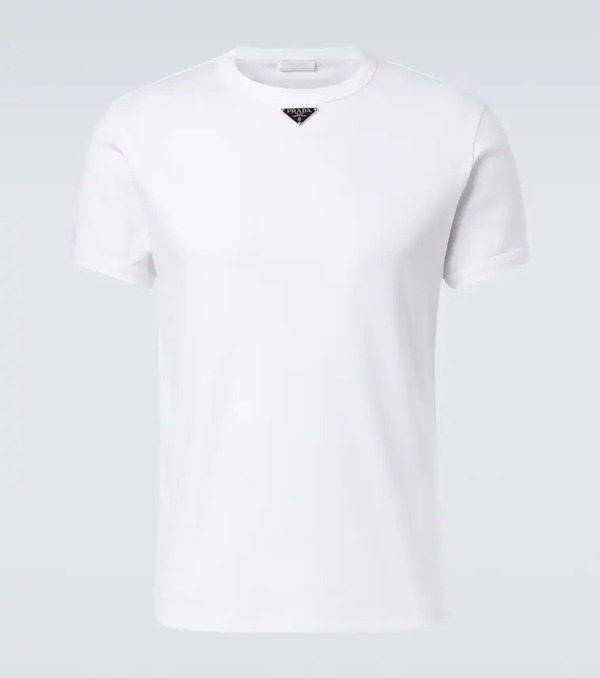  Prada Prada Camiseta Triangle De Jersey De Algodón 