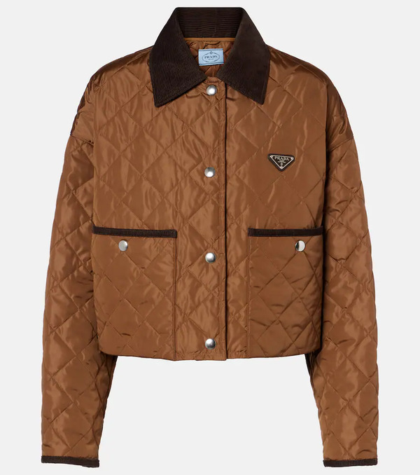  Prada Prada Chaqueta Acolchada Cropped De Re-nylon 