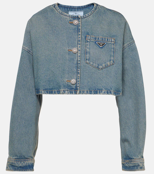  Prada Prada Chaqueta Cropped De Denim 