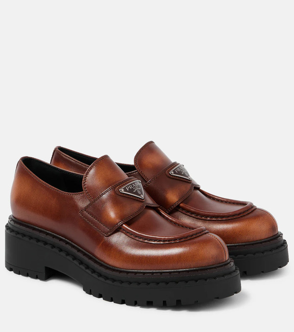  Prada Prada Mocasines De Piel Con Plataforma 