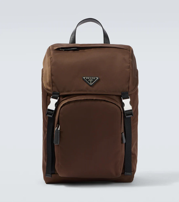  Prada Prada Mochila De Re-nylon Con Piel 