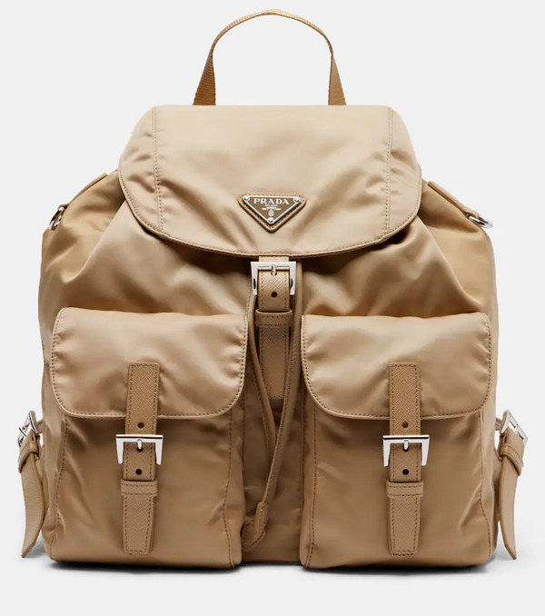  Prada Prada Mochila De Re-nylon Con Piel 
