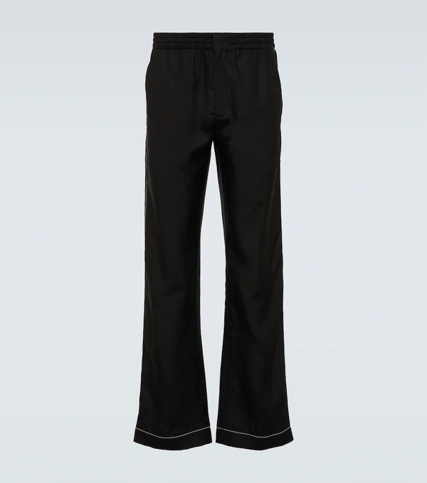  Prada Prada Pantalones Rectos De Seda 