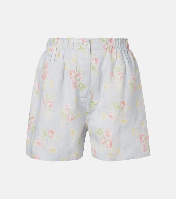  Prada Prada Shorts De Lino Florales 