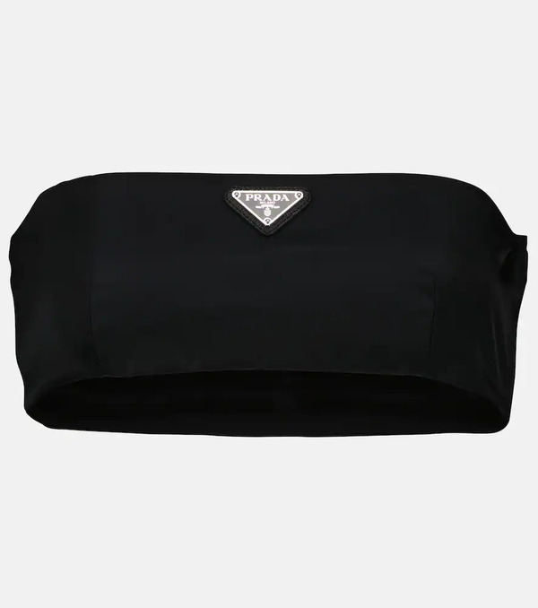  Prada Prada Top Bustier De Nylon Con Logo 