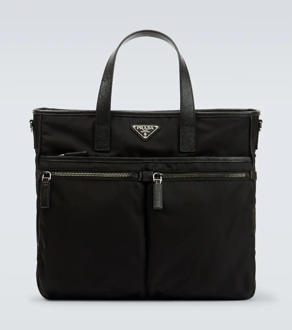  Prada Prada Tote De Re-nylon Con Piel 