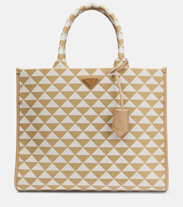  Prada Prada Tote Symbole Con Ribetes De Piel 