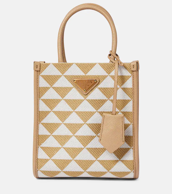  Prada Prada Tote Symbole Mini De Tela Bordada 