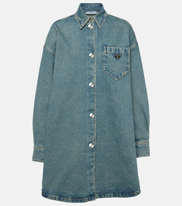  Prada Prada Vestido Camisero Oversized De Denim 